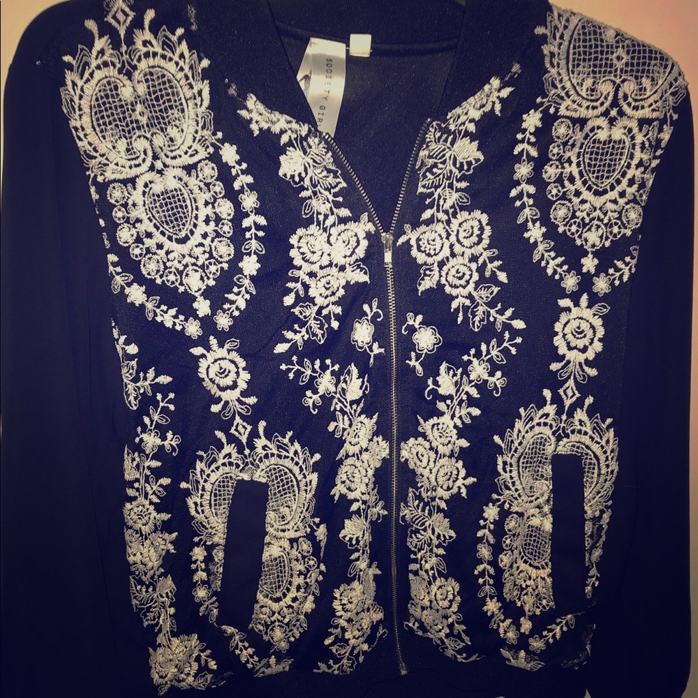 Black Sheer Floral Jacket